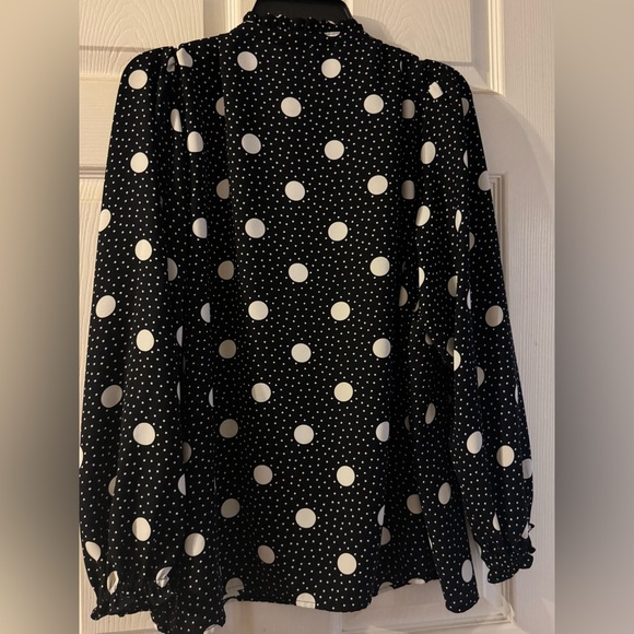 Karl Lagerfeld Black and White Polka Dot Women's Top - Picture 8 of 8